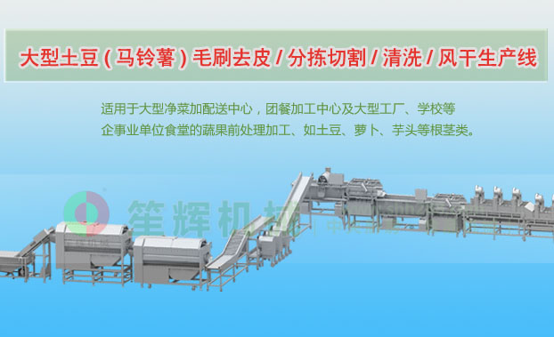 武平连续式土豆去皮清洗切割风干生产线